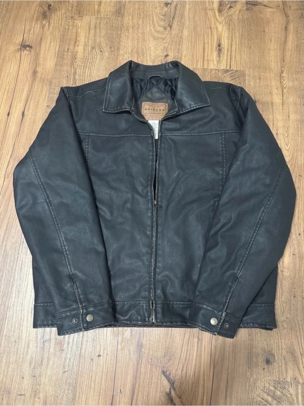 Arizona Jean Company Black Bomber-Style Leather Jacket